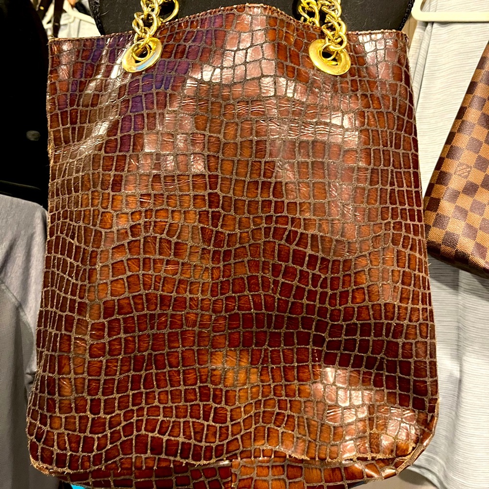 Crocodile leather bag